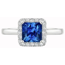Afbeelding in Gallery-weergave laden, echte princess saffier 3.50karaat ring zijaanzicht
