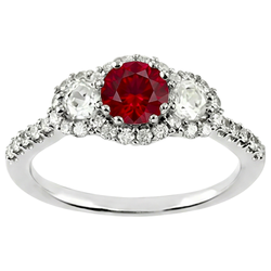 Natuurlijke Robijn Ring 3.50ct - Witgoud 14K