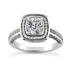 3.50 Karaat Halo Sprankelende Natuurlijke uit de aarde gewonnen Diamanten Ring Witgoud Dames Sieraden Nieuw