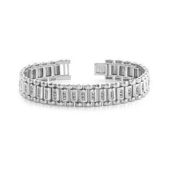 3.50 Karaat Rond Geslepen Natuurlijke uit de aarde gewonnen Diamanten Herenarmband Witgoud 14K