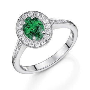 3.75 karaat Groente smaragd en diamanten verlovingsring wit goud 14K Nieuw