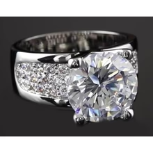 Afbeelding in Gallery-weergave laden, 3,75 Karaat Ronde Echt Diamanten Jubileumring Effenen Witgoud 14K
