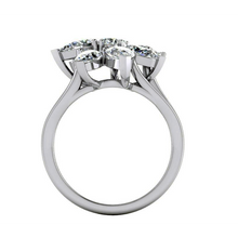 Afbeelding in Gallery-weergave laden, 3 Karaat Diamant Peer Vormige Cluster Ring Goud 14K Sieraden Voor Dames
