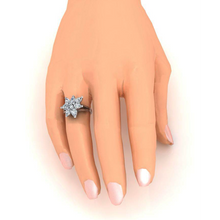 Afbeelding in Gallery-weergave laden, 3 Karaat Diamant Peer Vormige Cluster Ring Goud 14K Sieraden Voor Dames
