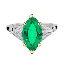 Authentiek GIA-Gecertificeerd Smaragd Edelsteen Ring 3 karaat
