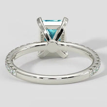 Afbeelding in Gallery-weergave laden, 3ct kussen Paraiba ring met diamanten band
