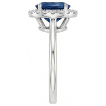 Afbeelding in Gallery-weergave laden, 4.10 Ct Ceylon blauwe saffier Natuurlijke echte diamanten ( niet in een laboratorium gekweekt ) trouwring wit goud 14k
