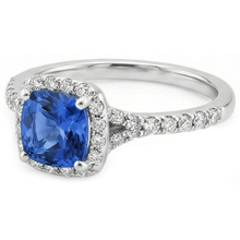Afbeelding in Gallery-weergave laden, echte round saffier 4.10karaat ring close-up detail
