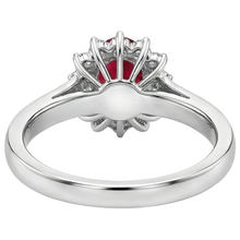 Afbeelding in Gallery-weergave laden, echte round robijn 4.25karaat ring met diamantaccenten
