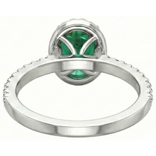 Afbeelding in Gallery-weergave laden, 4.30 ct ovale groene smaragd en Natuurlijke echte diamanten ( niet in een laboratorium gekweekt ) verlovingsring
