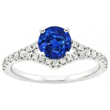 Afbeelding in Gallery-weergave laden, 4.35 Ct Prong Set Ceylon Sapphire Diamonds Ring Witgoud
