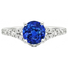 Afbeelding in Gallery-weergave laden, 4.35 Ct Prong Set Ceylon Sapphire Diamonds Ring Witgoud
