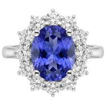 Afbeelding in Gallery-weergave laden, 4.35 Ct Tanzaniet Met Diamanten Ring Nieuw Wit Goud 14K
