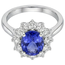 Afbeelding in Gallery-weergave laden, 4.35 Ct Tanzaniet Met Diamanten Ring Nieuw Wit Goud 14K
