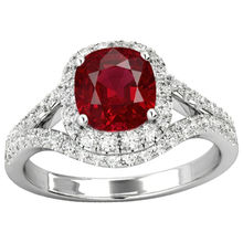 Afbeelding in Gallery-weergave laden, echte round robijn 4.35karaat ring close-up detail
