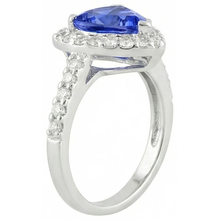 Afbeelding in Gallery-weergave laden, echte trillion diamant 4.45karaat ring bovenaanzicht
