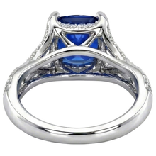 Afbeelding in Gallery-weergave laden, 4.50 karaat Sri Lankaanse saffier met Natuurlijke echte diamanten ( niet in een laboratorium gekweekt ) ring wit goud 14K
