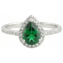 Afbeelding in Gallery-weergave laden, 4.50 karaat groene smaragd met Natuurlijke echte diamanten ( niet in een laboratorium gekweekt ) ring wit goud 14K
