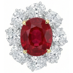 4.50 karaat rode robijn met Natuurlijke echte diamanten ( niet in een laboratorium gekweekt ) ring bloem stijl sieraden nieuw