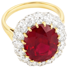 Afbeelding in Gallery-weergave laden, echte round robijn 4.70karaat ring close-up detail
