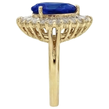 Afbeelding in Gallery-weergave laden, echte baguette saffier 4.71karaat ring profielweergave
