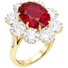 Afbeelding in Gallery-weergave laden, 4.75 ct natuurlijke robijn met Natuurlijke echte diamanten ( niet in een laboratorium gekweekt ) ring geel goud 14k

