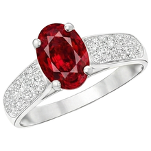 Afbeelding in Gallery-weergave laden, 4.80 Karaat Robijn Met Diamanten Ring Wit Goud 14K
