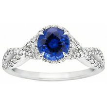 Afbeelding in Gallery-weergave laden, 4.85 ct Sri Lanka blauwe saffier halo Natuurlijke echte diamanten ( niet in een laboratorium gekweekt ) ring wit goud
