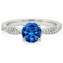 Afbeelding in Gallery-weergave laden, echte round saffier 4.90karaat ring zijaanzicht
