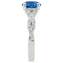Afbeelding in Gallery-weergave laden, echte round saffier 4.90karaat ring profielweergave
