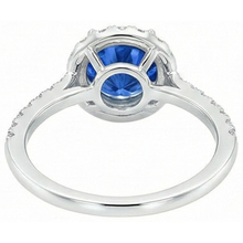 Afbeelding in Gallery-weergave laden, 4 ct Ceylon saffier en Natuurlijke echte diamanten ( niet in een laboratorium gekweekt ) ring wit goud 14k
