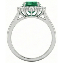 Afbeelding in Gallery-weergave laden, 4 ct. Solitaire met accent groene smaragd en Natuurlijke echte diamanten ( niet in een laboratorium gekweekt ) ring wit goud 14K
