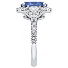 Afbeelding in Gallery-weergave laden, 4 karaat Ceylon Saffier En Diamanten Ring Wit Goud 14K
