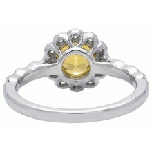 Afbeelding in Gallery-weergave laden, 4 kt gele saffier en Natuurlijke echte diamanten ( niet in een laboratorium gekweekt ) ring wit goud 14k
