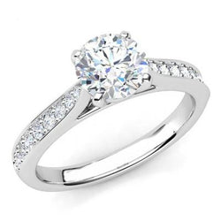 4.10 Karaat Sprankelende Rond Geslepen Natuurlijke uit de aarde gewonnen Diamanten Jubileumring Witgoud