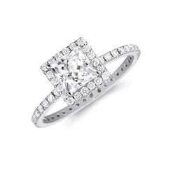 4.50 Ct Natuurlijke uit de aarde gewonnen Diamanten Verlovings Halo Ring Witgoud 14K