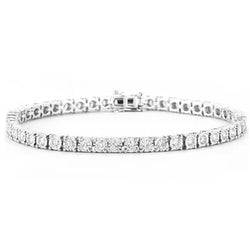 4.50 Ct Ronde Geslepen Echt Diamanten Tennisarmband Massief Witgouden Sieraden