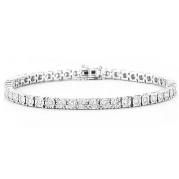 4.50 Ct Ronde Geslepen Echt Diamanten Tennisarmband Massief Witgouden Sieraden