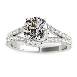 4.50 Karaat Halo Oude Mijnwerker Natuurlijke uit de aarde gewonnen Diamanten Ring Goud 14K Gespleten Schacht Pavé Zetting