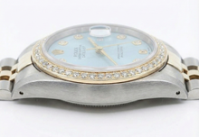 Afbeelding in Gallery-weergave laden, Tweekleurige jubileum horloge lunette diamanten wijzerplaat Rolex Datumjust SNELLE INSTELLING
