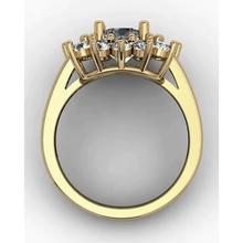 Afbeelding in Gallery-weergave laden, 4 Ct Kathedraal Instelling Ronde Echt Diamant Trouwring Geel Goud
