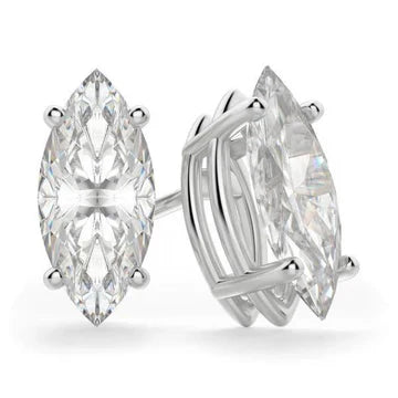 4 Ct Prong Set Marquise Cut Solitaire Natuurlijk Diamond Stud Earring Witgoud