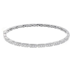4 Karaat Ronde Micro Pave Echt Diamanten Armband Wit Goud 14K