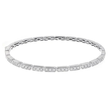 4 Karaat Ronde Micro Pave Echt Diamanten Armband Wit Goud 14K