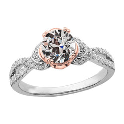 Natuurlijke Diamanten Ring 4ct - Tweekleurig 14K Goud