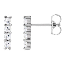1 karaat Fijne Diamant Oorhangers in 14K Witgoud