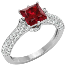 Afbeelding in Gallery-weergave laden, echte princess robijn 4.35karaat ring profielweergave
