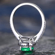 Afbeelding in Gallery-weergave laden, 4,40 karaat Groente smaragd met diamanten ring witgouden fijne damessieraden

