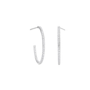 4.50 Karaat Ronde Geslepen Echt Diamanten Vrouwen Hoepel Oorbellen 14K Wit Goud