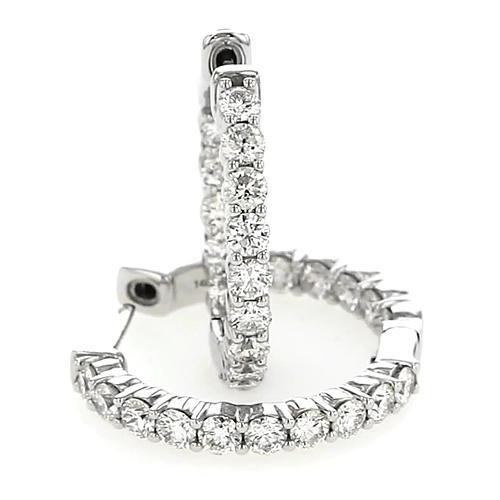 4,5 Karaat Hoepel Ronde Echt Diamanten Oorbel F VS1 Sieraden